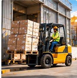 Cargo handling and warehouse forklift delivery