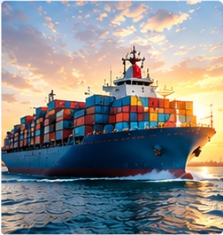 Freight forwarding cargo container vessel